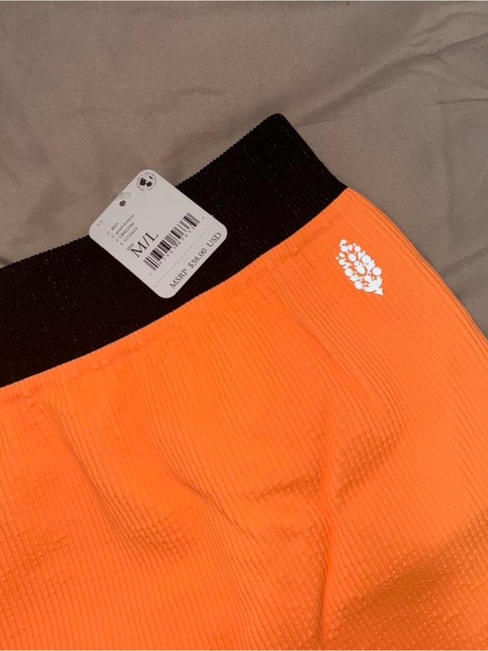 Free People Orange Biker Shorts - Picture 2 of 4